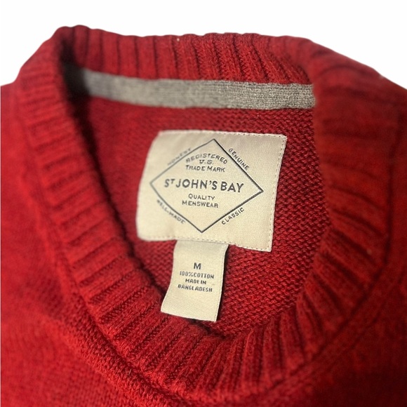 St. John's Bay Red Crewneck Sweater with Bear Design - Picture 4 of 6